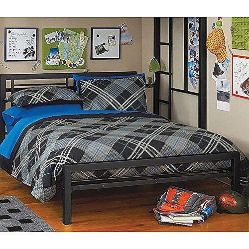 Black Full Size Metal Bed Platform Frame, Great Addition to any Kids or Boys Bedroom Set. Nice Bedroom Furniture. ON SALE NOW!!!! This Bedroom Beds Frames & Headboard Can Be Used with A Loft or Bunk Bed. Use w/ Your Bedding Furniture