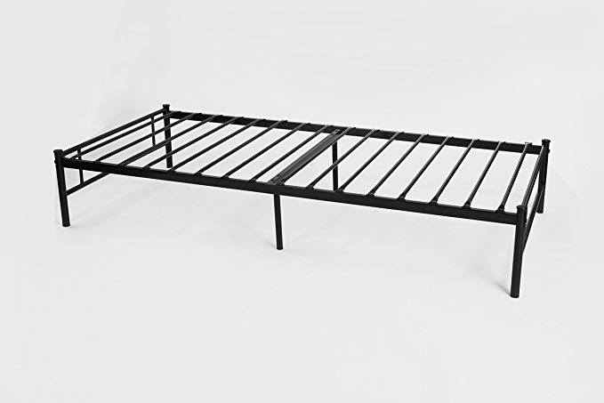 Black Metal Platform Bed Frame Twin Size Full Slats, Headboards and Footboard with 6 Legs - Need Mattress only, No Box Spring