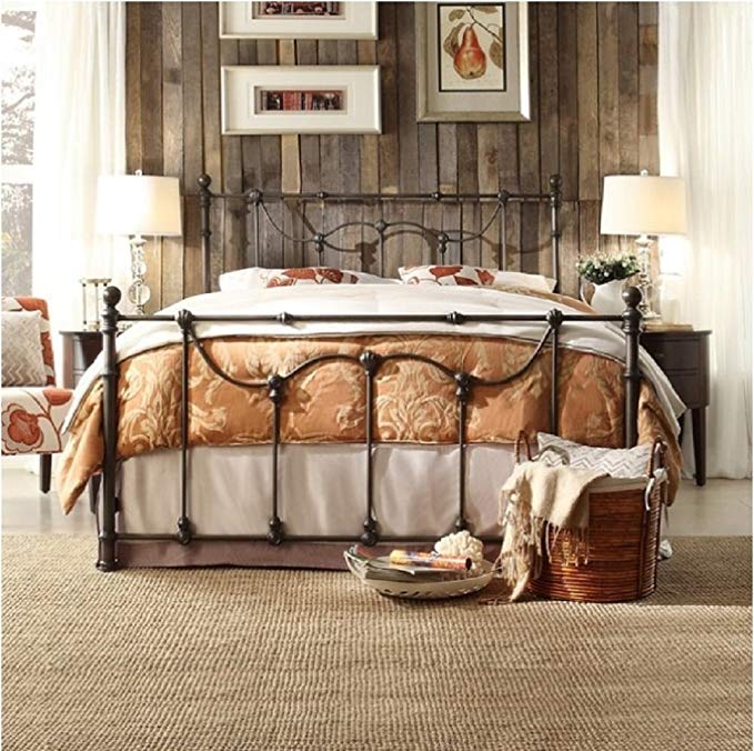 Bellwood Dark Bronze Victorian Iron Metal Bed - Queen Size by Inspire Q