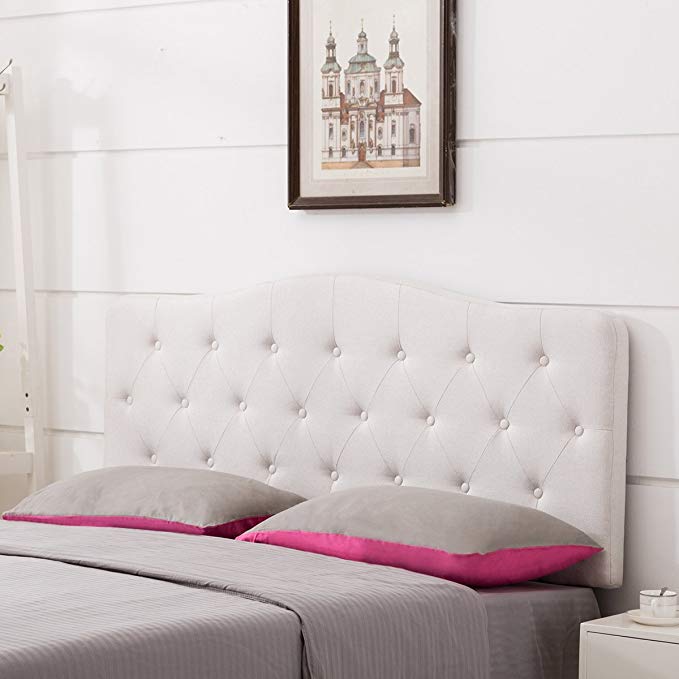 Upholstered Headboard Velvet Button-Tufted Adjustable Headboards Queen Size