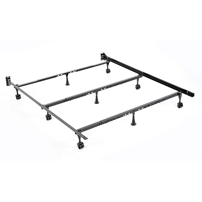 Fashion Bed Group Solutions Compact Universal Folding Bed Frame with Tool-Free Assembly, Black Powder Coat Finish, Twin - King