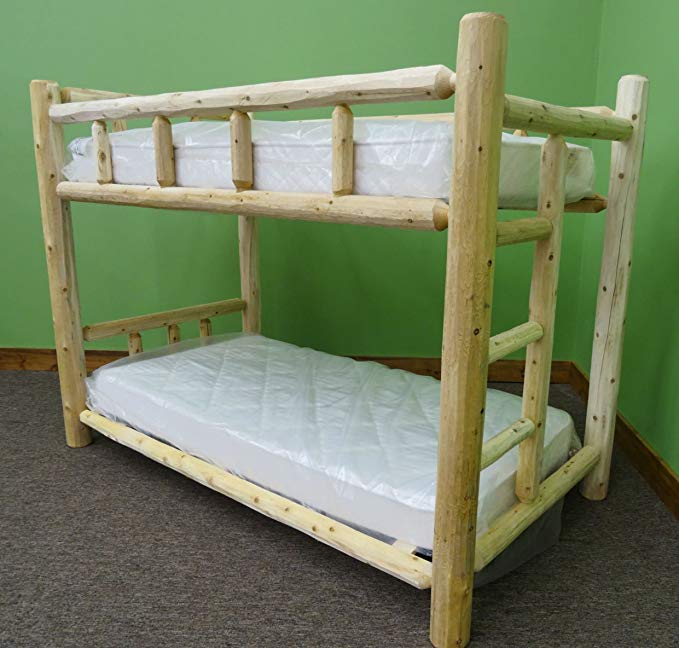 Midwest Log Furniture - Premium Log Bunk Bed - Twin